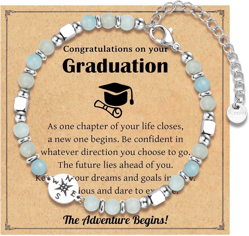 2024 Graduation Gifts for Her, Compass Bracelet for Girls Women, Inspirational High School College Class of 2024 Graduation Gifts