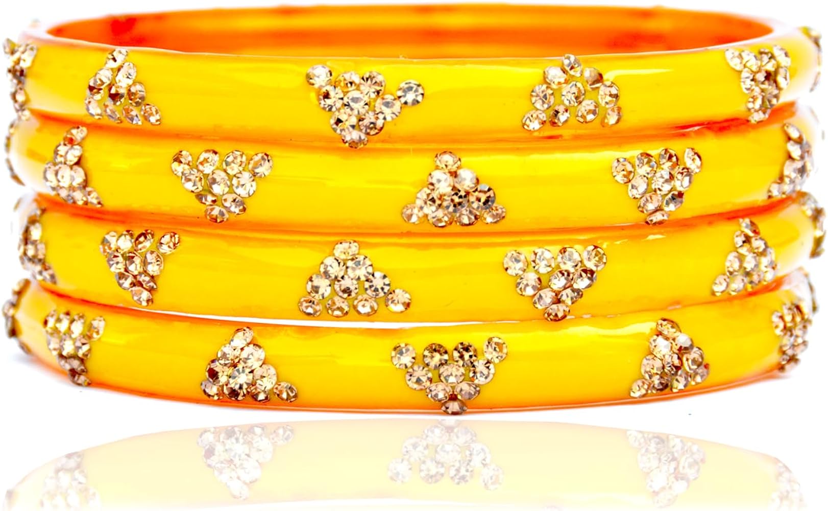 JD'Z COLLECTION Indian Traditional Glass Bangles Kada For Women & Girls Stylish Ethnic Partywear Bangle Bollywood Fashion Jewelry Set Of 4pc