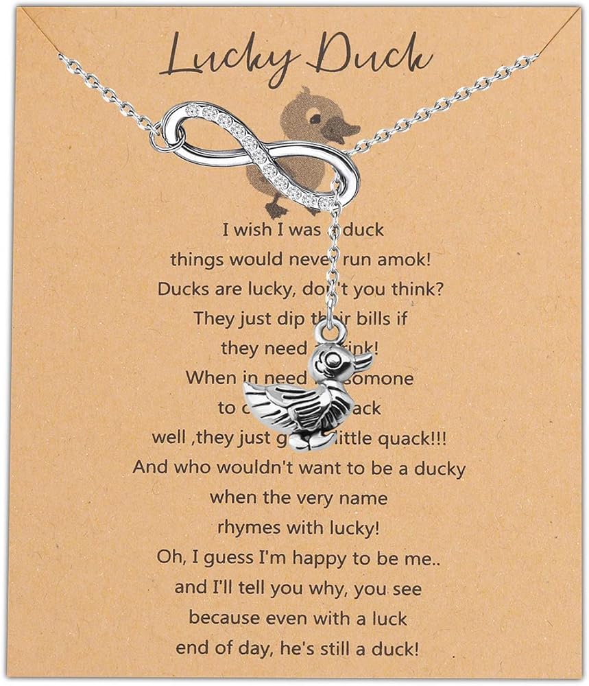 Lucky Duck Necklace Duck Lover Jewelry Friendship Good Luck Duck Charm Friendship Farewell Gift