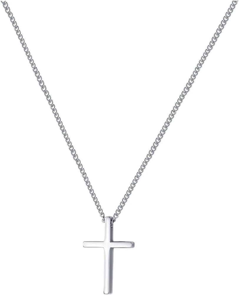 Minimalist Silver Cross Necklace For Women Simple Tiny 925 Sterling Silver Christian Cross Pendant For Teen Girls Jewelry Gifts