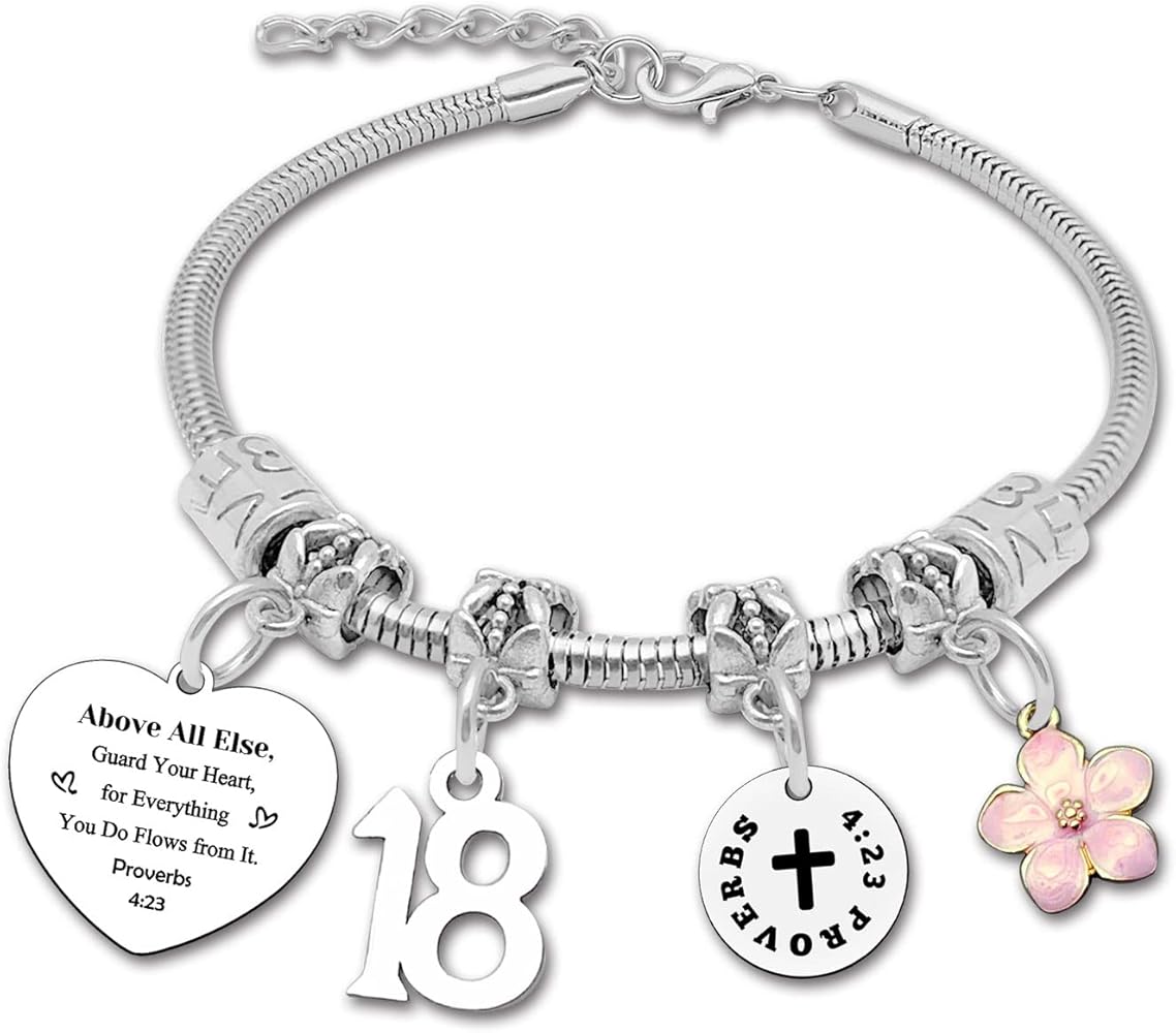 18th Birthday Gifts for Girls Bracelet Jewelry 13th 15th 16th 18th 21st Birthday Gift for Daughter Granddaughter 13 15 16 18 21 Years Old Girl Gift Happy Birthday Bracelet Gift for Friend Sister Teen