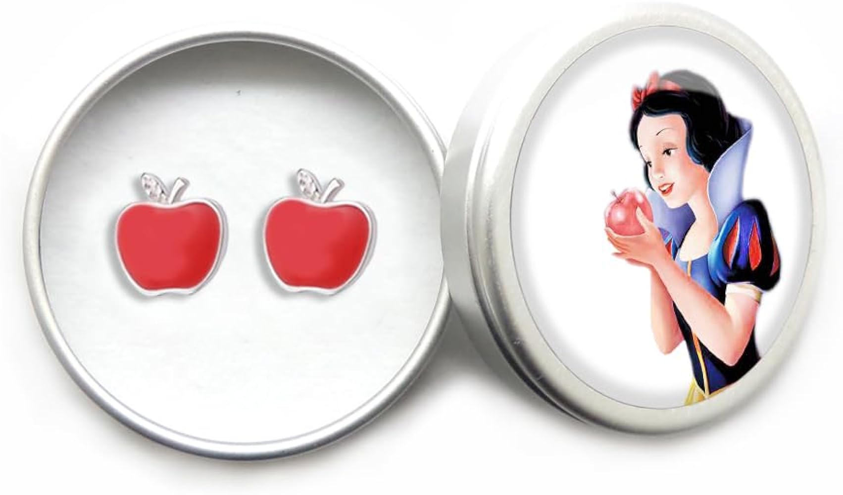 Snow White Stud Earrings for Girls 8 10 12 14 16 Hypoallergenic Red Apple Ear Studs Snow White Jewelry Accessory Costume