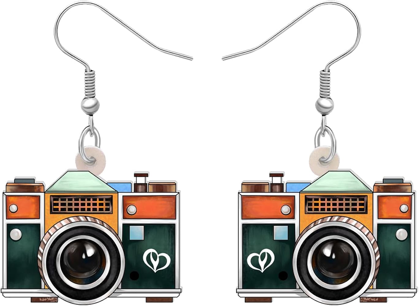 Acrylic Vintage Cassette Tape Earrings Dangle Old Camera Radio 90s 80s Accessories Jewelry for Women