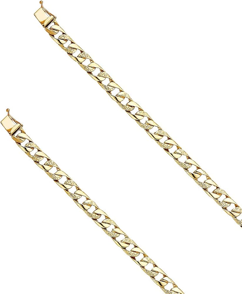 14KY Nugget Cuban Link Bracelet - 8" | Gold Chain Bracelet for Men and Women | Solid Gold Bracelets for Womens Mens Girls Boys 14k Real | Birthday Valentines Gifts For Adults | Weight 15.4 | Jewelry Gift Box | Men’s Jewelry