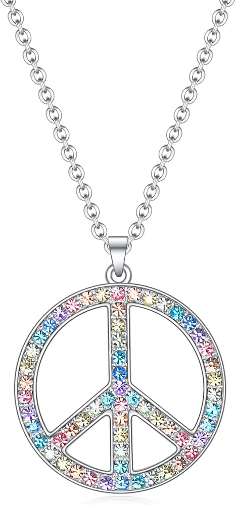 luomart Cross Necklace for Women Men,Peace Sign Angel Wing Necklaces Jewelry Gifts for Girls