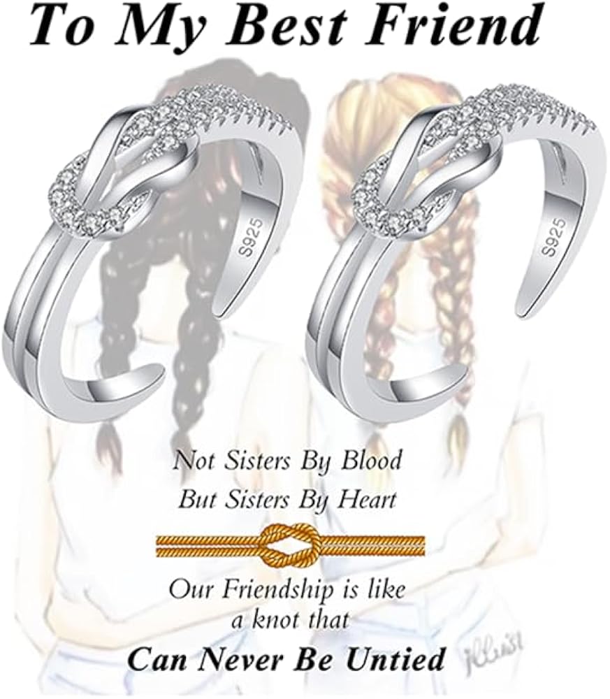 Interlock Ring Mother Daughter Jewelry, S925 Sterling Silver Ring, Love Ring Knot Ring From Grandchild to Grandmother Ring For Best Friend, Teen Girls Ring For Women Mom