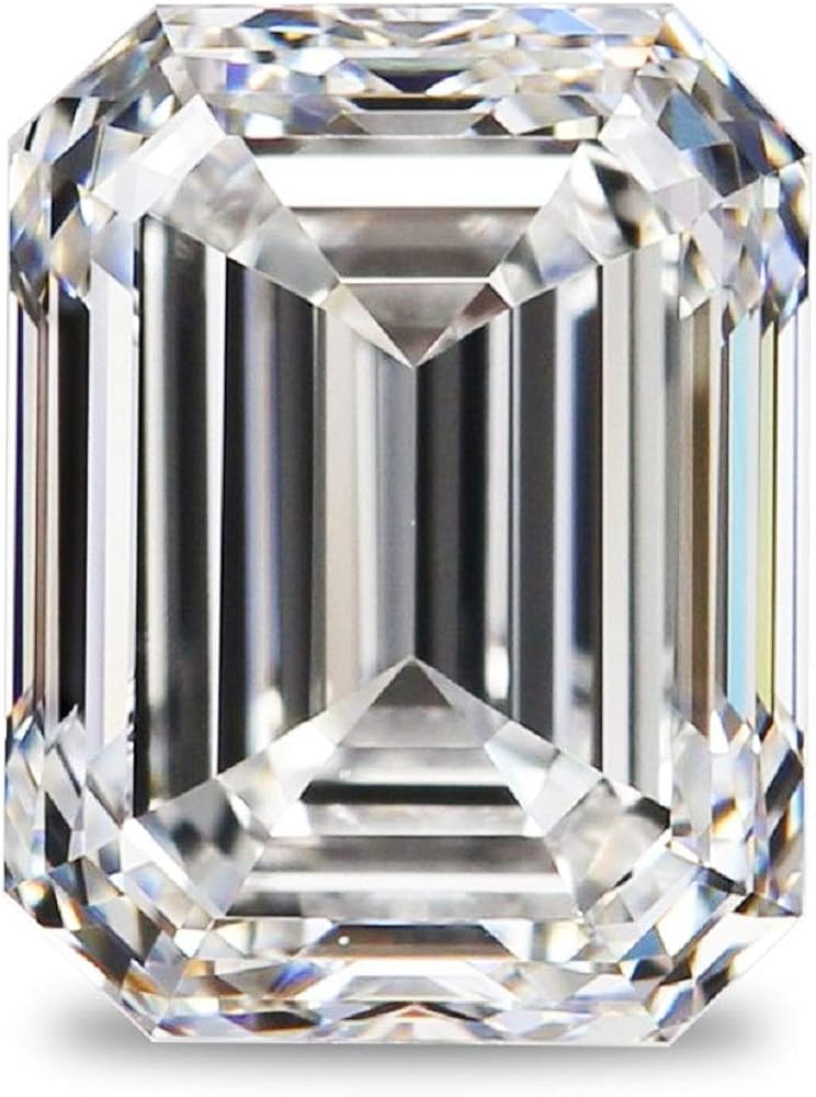 Loose Moissanite 1-10 Carat, Real Colorless Diamond, VVS1 Clarity, Emerald Cut Brilliant Gemstone for Making Engagement/Wedding/Ring/Jewelry/Pendant/Earrings/Necklaces Handmade