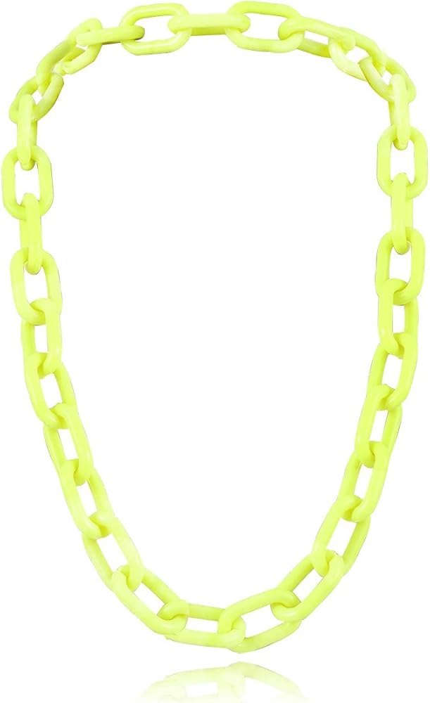 Punk Chunky Cuban Link Chain Necklace E Girls Acrylic Necklace Hip Hop Prom Party Festival Jewelry Accessories for Women and Girls