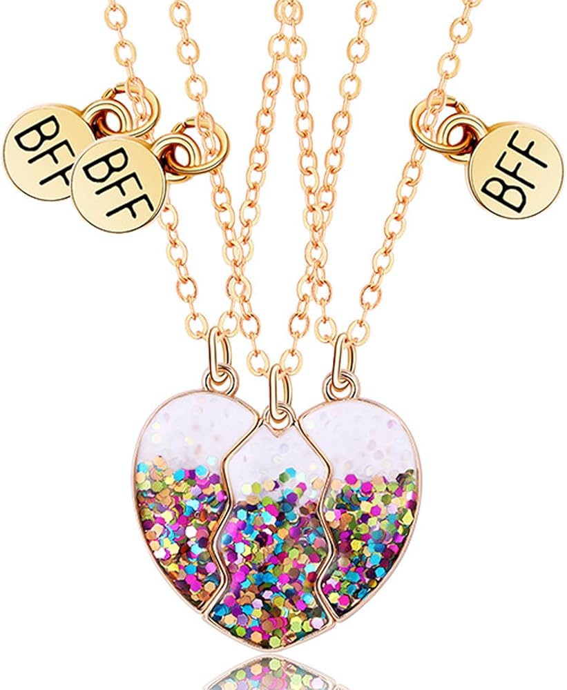 choice of all BFF Necklaces for 2/3 Girls Best Friend Necklace Matching Friendship Necklace Cute Heart Pendant BFF Necklaces for Sister