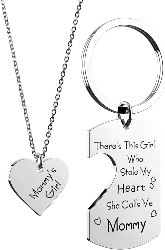 Mother and Daughter Grandmother and Granddaughter Heart Split Matching Necklaces 2,Sister Best friends Necklace Set 2,Friendship BFF 2 Necklaces Gift for 2 Girl Women Sister.