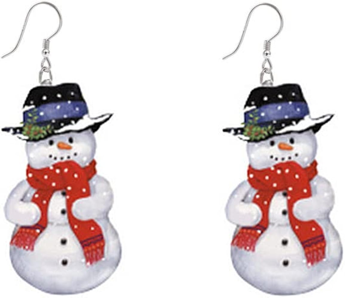 Cute Christmas Theme Dangling Hook Earrings Santa Claus Garland Snowman Christmas Tree Dangle Drop Charm Huggie Hoop Earring Stud Fashion Jewelry Xmas Festive Gifts for Women Teen Girls Hypoallergenic