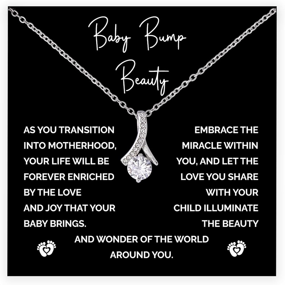 Baby Bump Beauty Gift For Mom-to-be, Beautiful Gifts For Expecting Moms, Gift Ideas For Mother's Day Or Birthday Surprises, Alluring Beauty Jewelry For New Mom Gift With A Heartfelt Message Card And Attractive Gift Box