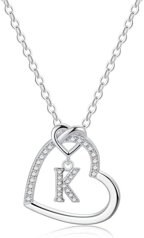 M MOOHAM Heart Initial Necklaces for Girls Women Girls, Dainty Letter Necklace for Teen Girls Heart Necklace Gold Necklaces for Women Trendy Gifts for Women Girls Jewelry for Teen Girls Gifts