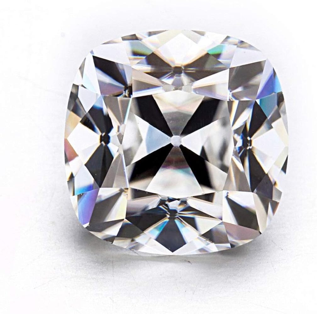 Mois Loose Moissanite 7 Carat, Colorless Moissanite Diamond, VVS1 Clarity, Old Mine Cushion Cut Brilliant Gemstones for Making Engagement/Wedding/Ring/Jewelry/Pendant/Earrings/Necklaces Handmade