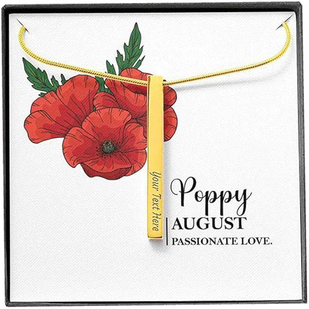 Personalize Birth Flower Month Message Card Jewelry