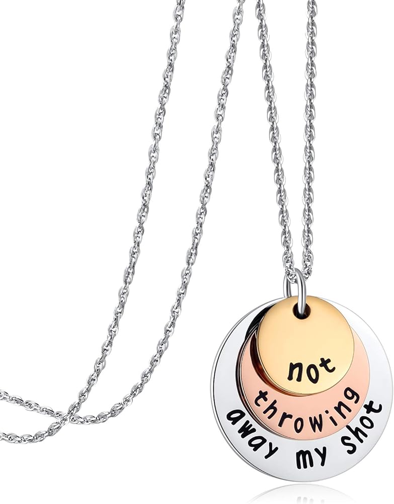 Not Throwing Away My Shot Tri-Layer Necklace for Teen Girls Hamilton Gifts Broadway Musical Inspired Jewelry (Necklace)