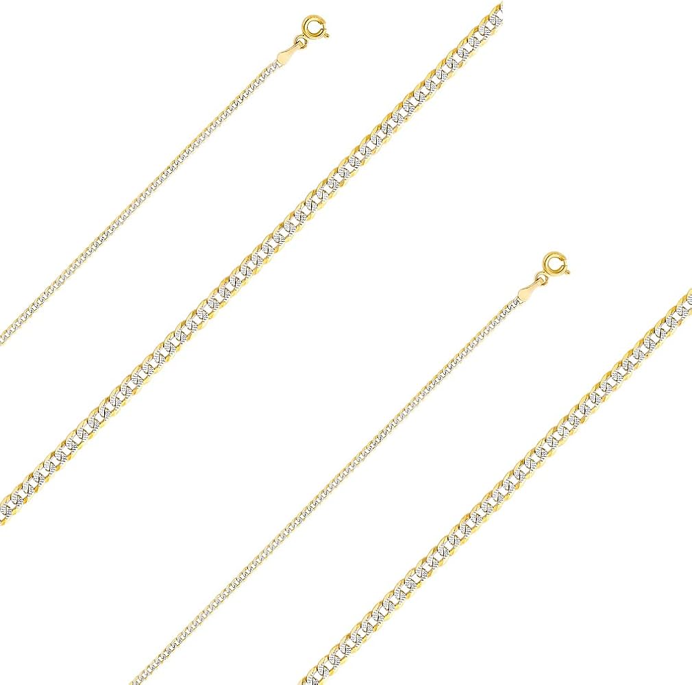 14KY 2mm Cuban WP Chain for Women and Men | 14K Solid Gold Lobster Clasp Jewelry for Men’s Women’s Girls | Jewelry Gift Box | Gift for Her | Gold Bracelet