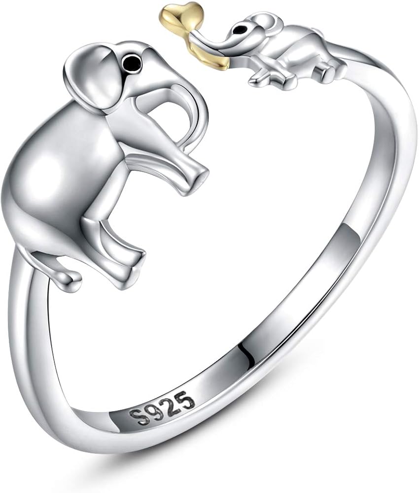 Mother Daughter Jewelry Elephant Panda Koala Dinosaur Rings Sterling Silver Necklace Bracelet Mom Child Animal Jewelry Gift