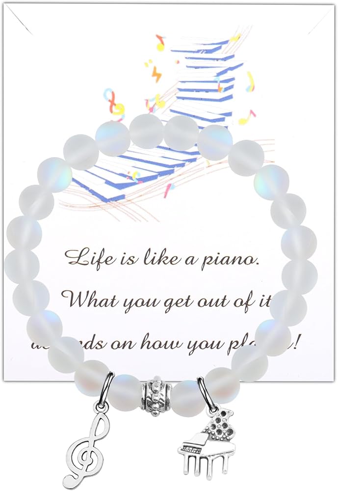 Piano Inspirational Gifts Piano Music Notes Bracelet Music Themed Jewelry for Music Lovers Pianist Music Necklace