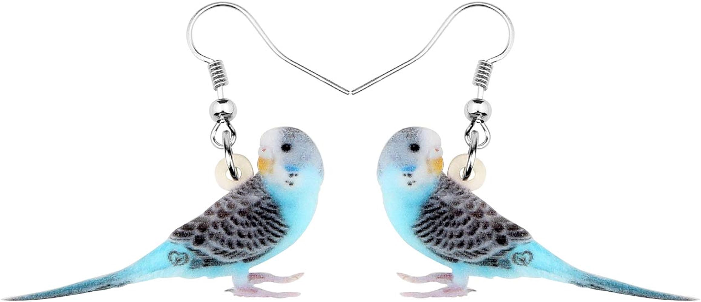 Acrylic Elegant Blue Long-tailed Parakeet Parrot Earrings Dainty Bird Drop Dangle Jewelry Gifts for Women