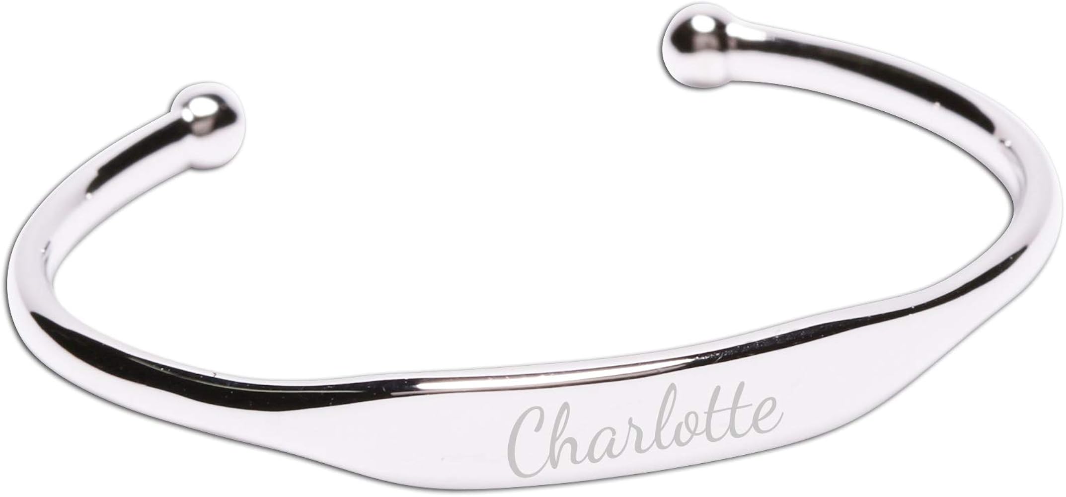 Cherished Moments Personalized Gift Sterling Silver or 14K Gold Plated Baby or Child's Cuff Bracelet, Children's Custom Jewelry with Engraved Name