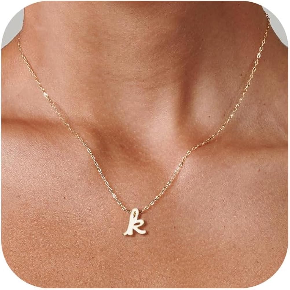 Initial Necklace for Women Girls - 18K Gold Filled Initial Necklace Dainty Gold Initial Necklace Tiny A - Z Pendant Necklace Cute Initial Letter Necklace Gold Jewelry Necklace for Teen Girls Gifts