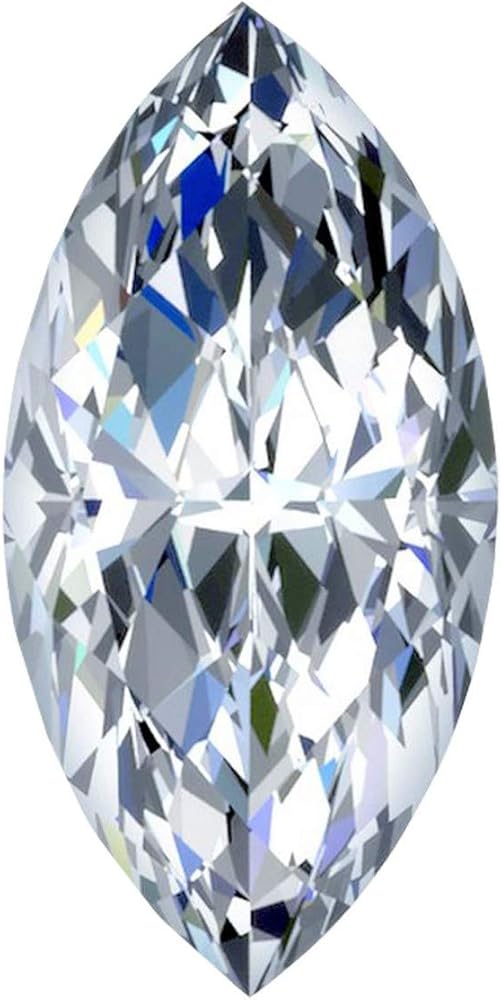 Mois Loose Moissanite 1-100 Carat, Real Colorless Diamond, VVS1 Clarity, Marquise Cut Olive Shape Brilliant Gemstone for Making Engagement/Wedding/Ring/Jewelry/Pendant/Earrings/Necklaces