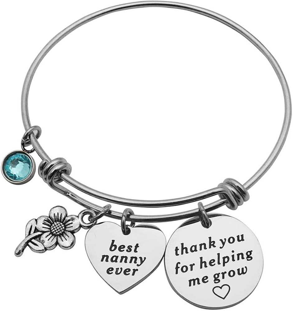 Gift for Nanny Best Nanny Bracelet Bangle Nanny Jewelry Nanny Gift from Granddaughter