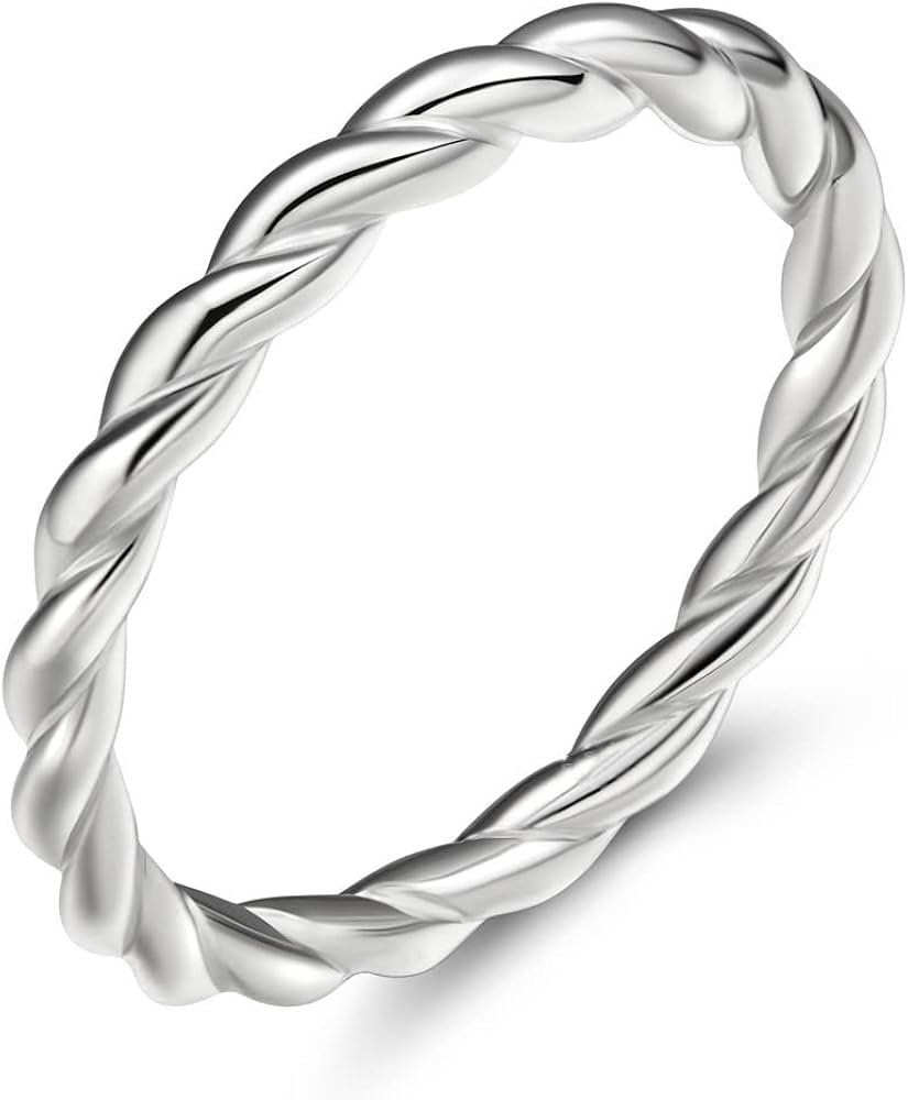 EAMTI 925 Sterling Silver Celtic Knot Ring Simple Criss Cross Infinity Wedding Band for Women Size 3-13