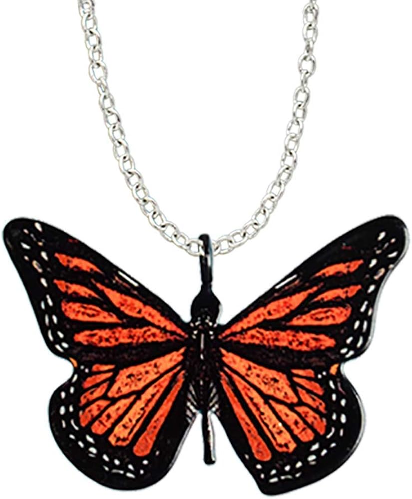 d'ears Monarch Butterfly-shaped Necklace Stainless Steel 18" Chain