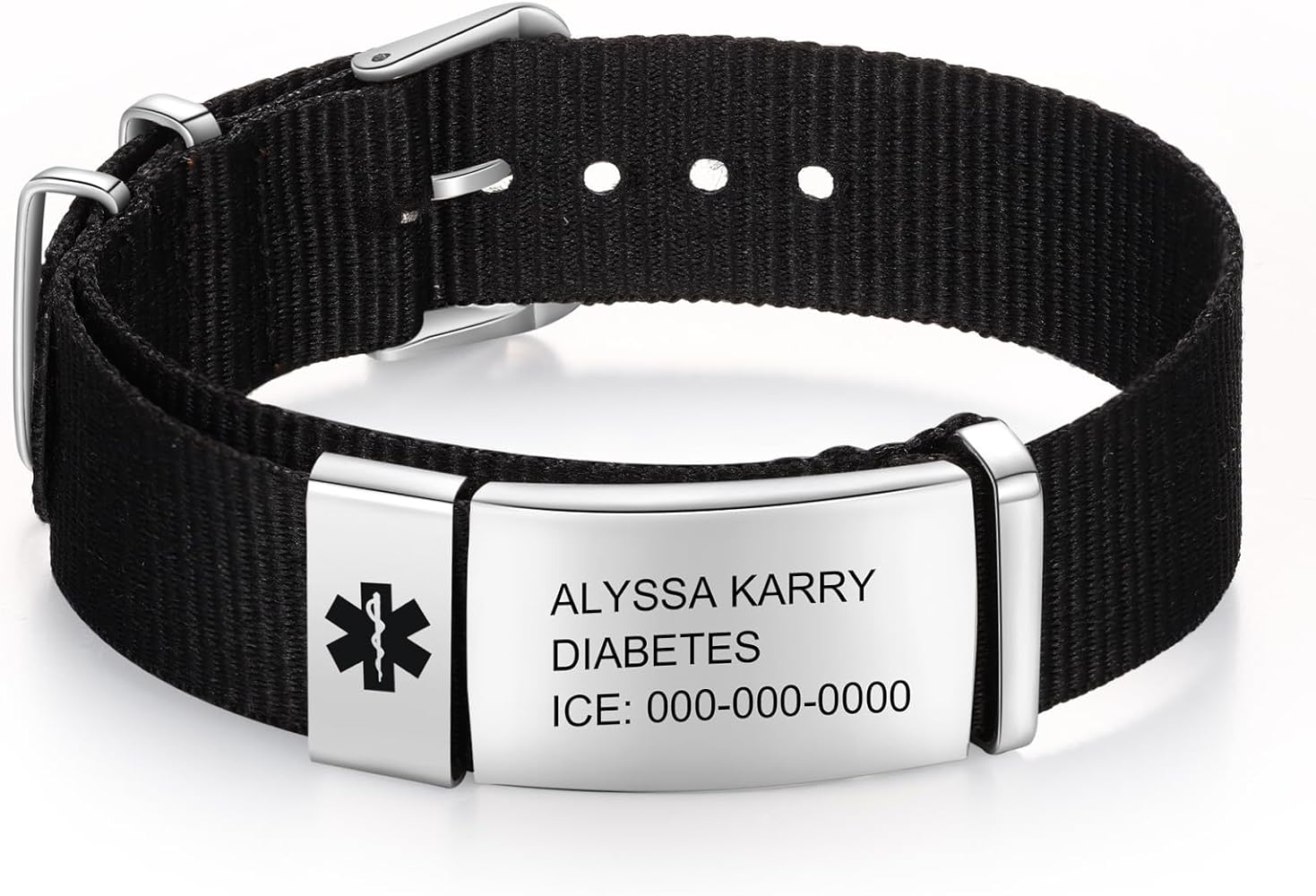 Personalized Medical Alert Bracelets for Women Men Kids Adjustable Silicone Medical Bracelets Custom Waterproof Life Medical ID Bracelets Alert Bracelets