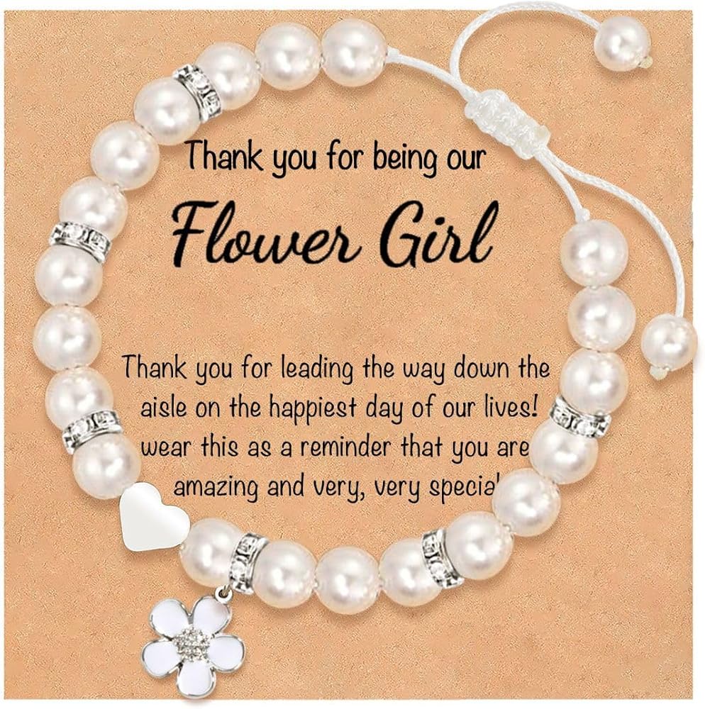 Flower Girl Proposal Bracelets,Proposal Gift,Thank You Being Our Flower Girl,Flower Girl Bridesmaid Wedding Gifts With Jewelry Box