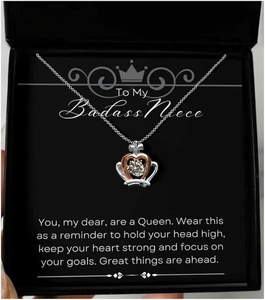 Crown Necklace Gift for your Badass Niece | Gift for Niece from Aunt or Uncle | Message Jewelry for Niece