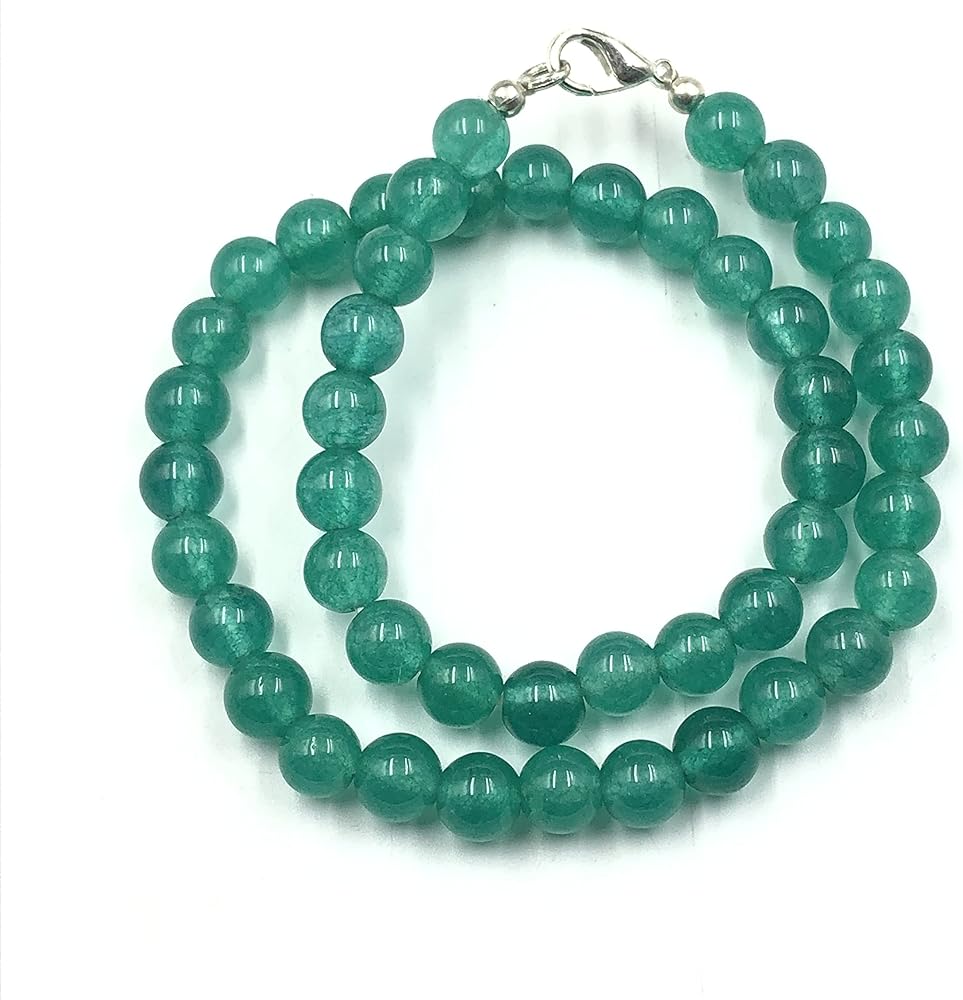 AAA Natural "JADE" Gemstone 8mm Round Beaded Stretchable 15.5" Inches Choker Necklace For Girls and Women , Unisex Necklace .Handmade Beaded Necklace For Gifts , Charm Necklace,Handmade , Hand-Crafted Necklace,Boho Necklace,Stylish Elegant Beautiful Gift ,Anniversary, Birthday, Christening, Christmas, Engagement,Graduation, Mother's Day , Valentine's Day, Communion,Friendship/Couple,Thanksgiving,Favourite Gift For Her