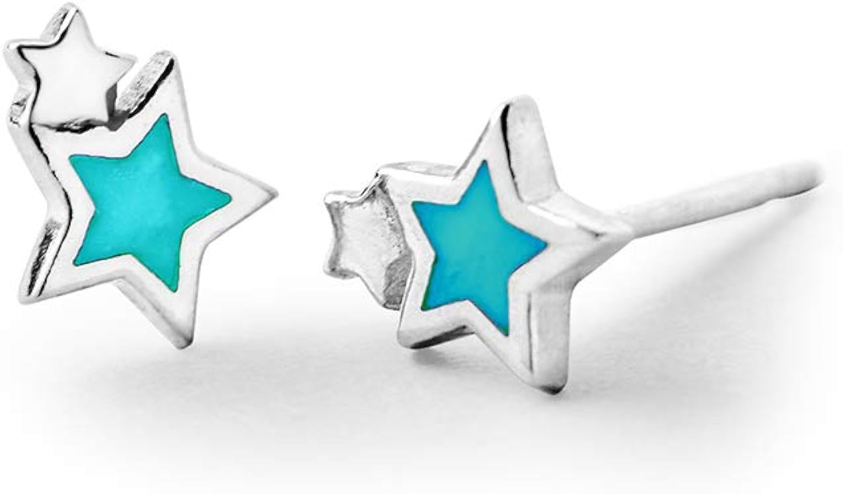 Boma Jewelry Sterling Silver Double Star Stud Earring