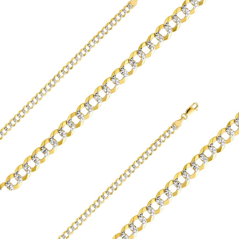 14KY 4.7mm Cuban WP Chain for Women and Men | 14K Solid Gold Lobster Clasp Jewelry for Men’s Women’s Girls | Jewelry Gift Box | Gift for Her | Gold Bracele