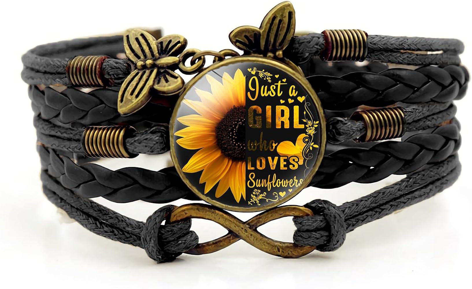 Sunflower Gifts Sunflower Leather Bracelet Mother's Day Gifts for Women Mom Boho Bracelets for Teen Girls Wife Daughter Mom Birthday Friendship Bracelets Gifts for Her