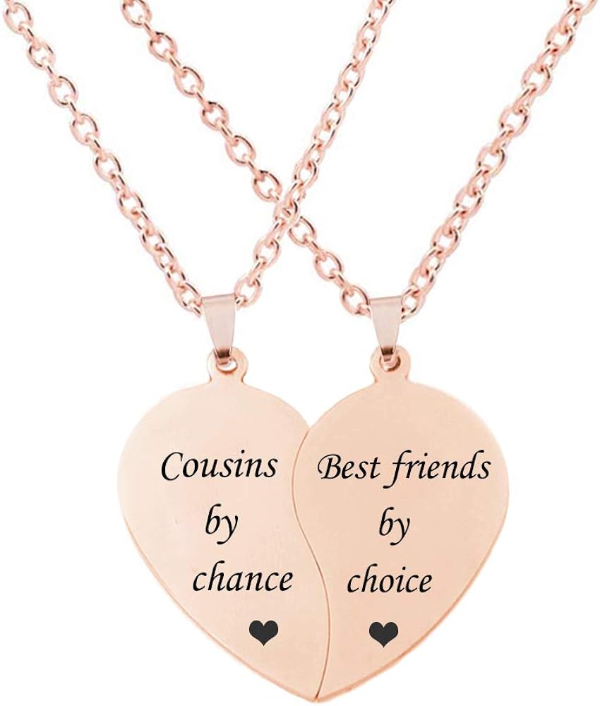 MJartoria BFF Necklace for 2-Valentines Heart Matching Necklace Best Friends Pendant Friendship Necklace Set of 2 Birthday Gifts