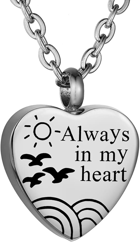 Sunshine Always in My Heart Cremation Necklace for Ashes Urn Pendant Jewelry Memorial Keepsake