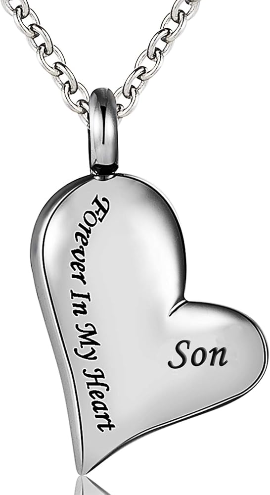 Cremation Urn Ashes Necklace "Dad Forever In My Heart" Stainless Steel Keepsake Waterproof Memorial Pendant