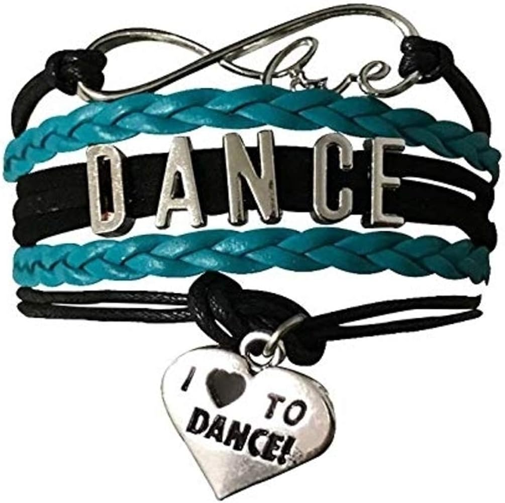 Infinity Collection Dance Bracelet- Dance Jewelry - Love Dance Charm Bracelet- Gift For Dance Recitals & Dancers, Dance Accessories. Dance Stuff for Girls, Dance Team Gifts