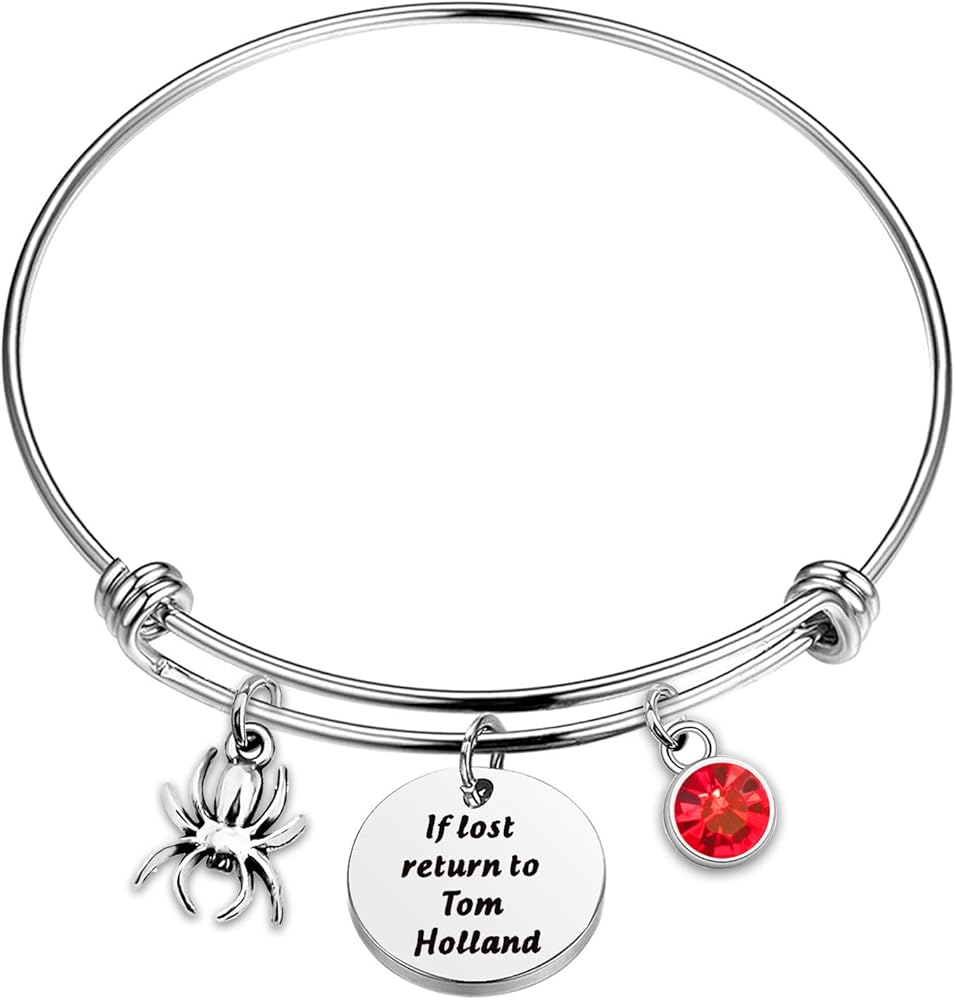 Inspirational Spider Bracelet for Women Man If Lost Return to Tom Holland Spidermenn Fan Gifts for Girls Son Kids