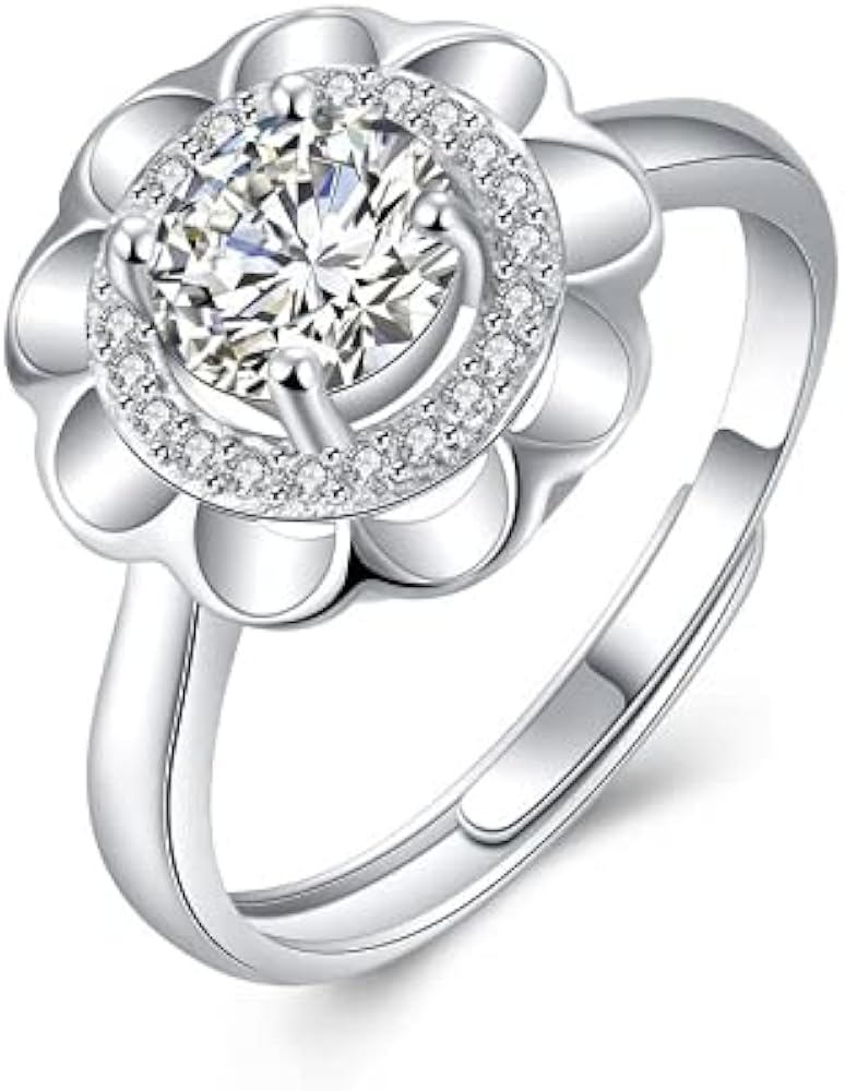 2.5ct Round Cut VVS1D Diamond Engagement Ring 14k White Gold Plated Halo Floral