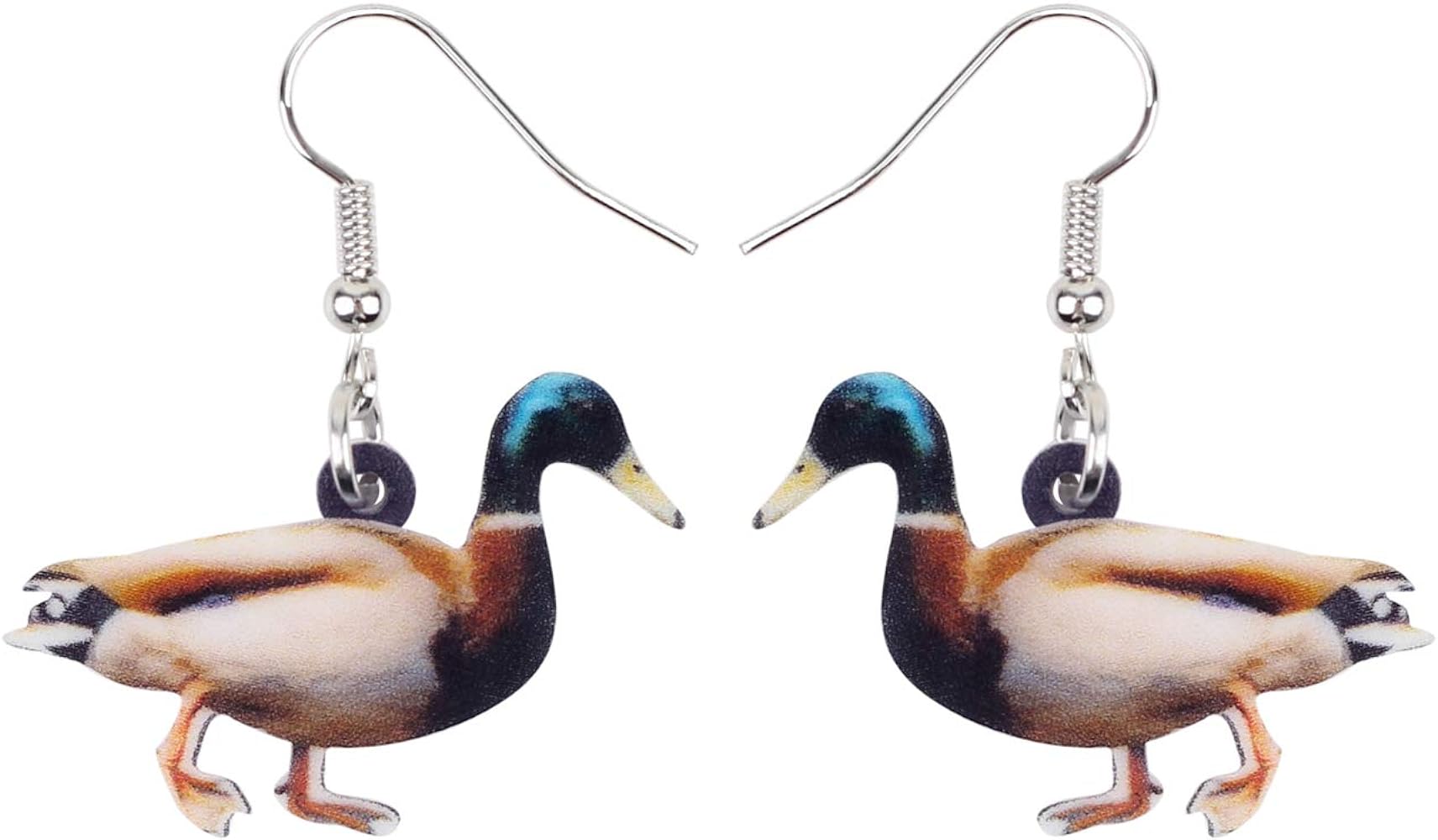 Acrylic Charm Cute Quacker Mandarin Mallard Duck Earrings Drop Dangle Jewelry Farm Decorations for Women Girls Funny Party Gifts