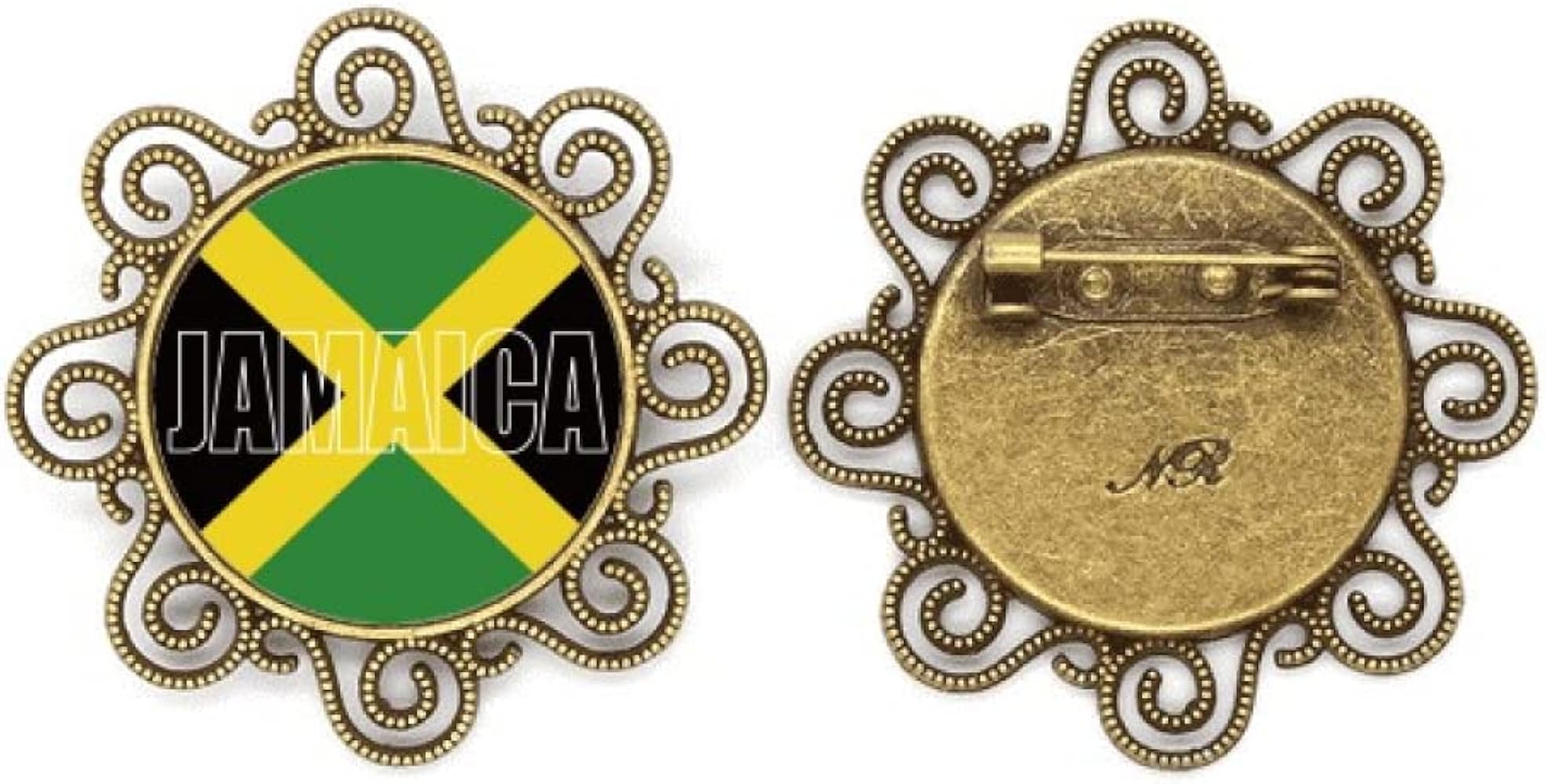 jamaica country flag name flower brooch pins jewelry for girls