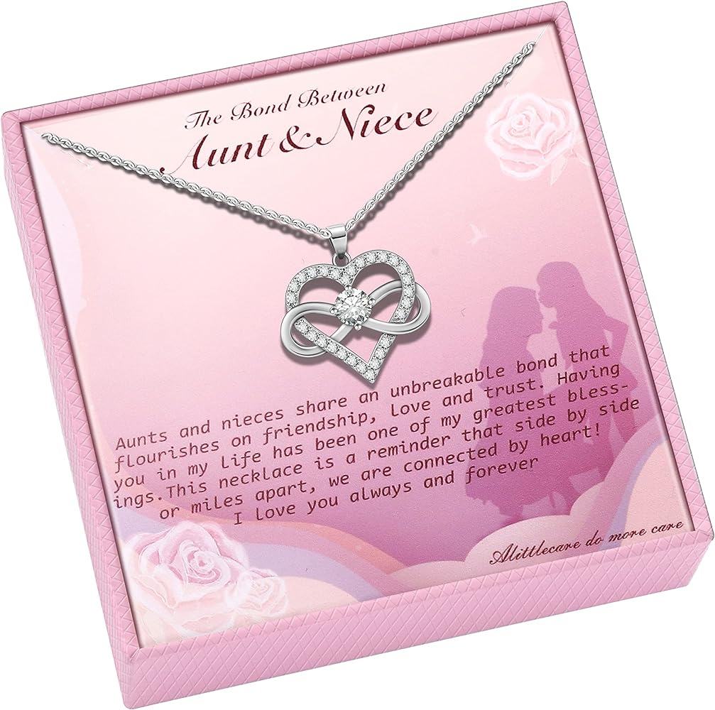 Aunt Niece Necklace - Thoughtful Niece Gifts from Auntie and Aunt Gifts from Niece for Any Occasion - Comes with Nice Message Card and Box, Ideal for Birthday, Christmas, Graduation, Weddings and More