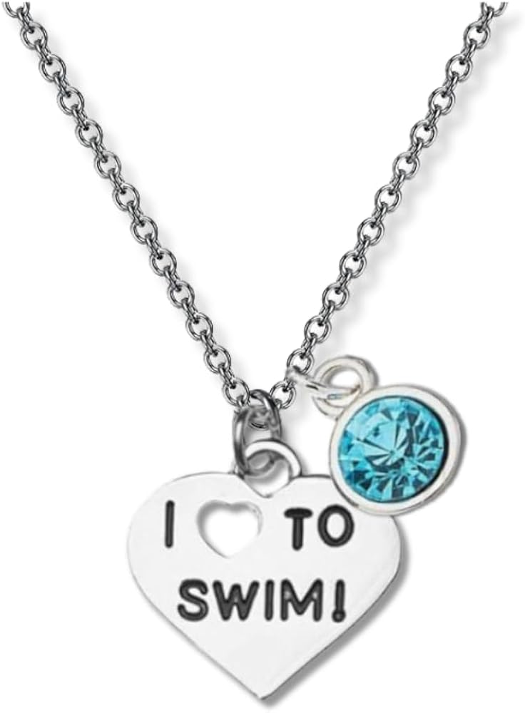 Swimming Necklace, Swim Jewelry, Swimmer Jewelry - Gift For Swimmers & Swim Teams