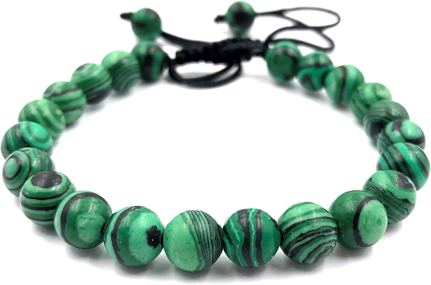 AAA MALACHITE A Natural Healing Power Gemstone Crystal Beads Unisex Adjustable Macrame Bracelets 8mm