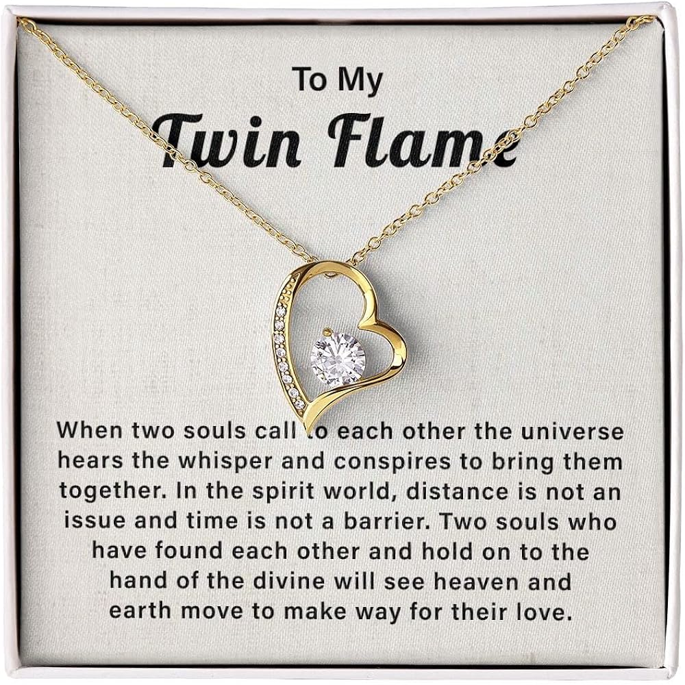 Sentimental Gifts Jewelry, To My Twin Flame Necklace Forever Heart Love Jewelry Necklace To Girlfriend/soulmate Twin Flame Jewelry On Her Birthday, Anniversary, Valentine Necklace For Her.