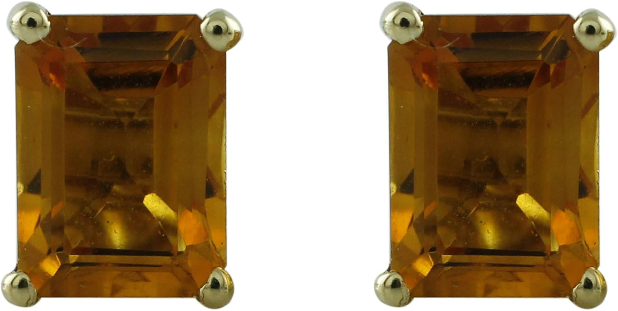 Carillon Stunning Citrine Natural Gemstone Cushion Shape Stud Engagement Earrings 925 Sterling Silver Jewelry | Yellow Gold Plated